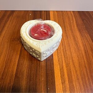 Lenox Heart Tea Light Holder • Yuletide Glowlites • NIB